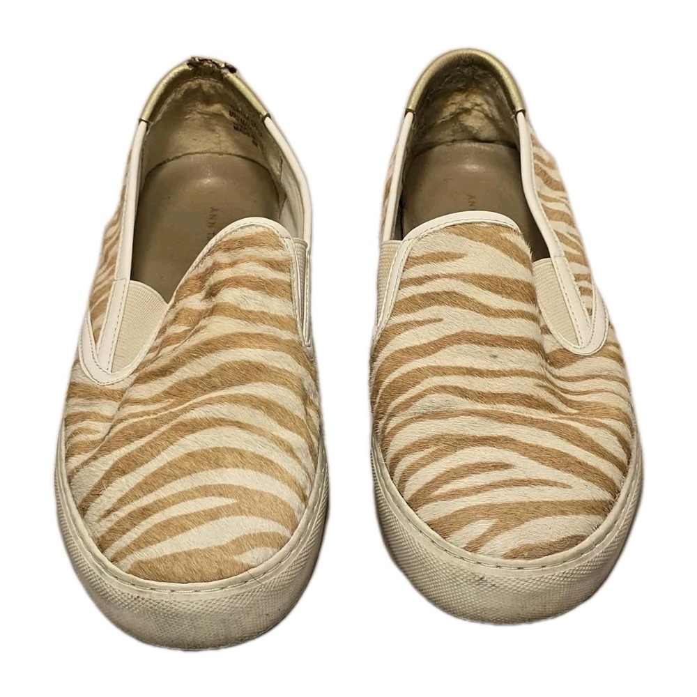 Ann Taylor Zebra Print Slip On Sneakers GUC Womens Size 8 π¦β¨ - Picture 3 of 8